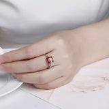 925 Sterling Silver Square Ring - Trendsi - Flyclothing LLC
