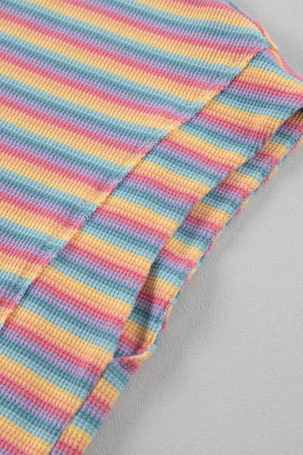 Striped Round Neck Top and Shorts Set - Trendsi - Flyclothing LLC
