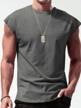 Men's Full Size Round Neck Cap Sleeve Tank Plus Size - Trendsi - Flyclothing LLC