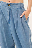 And The Why Elastic Back Pleated Baggy Jeans - Trendsi - Flyclothing LLC
