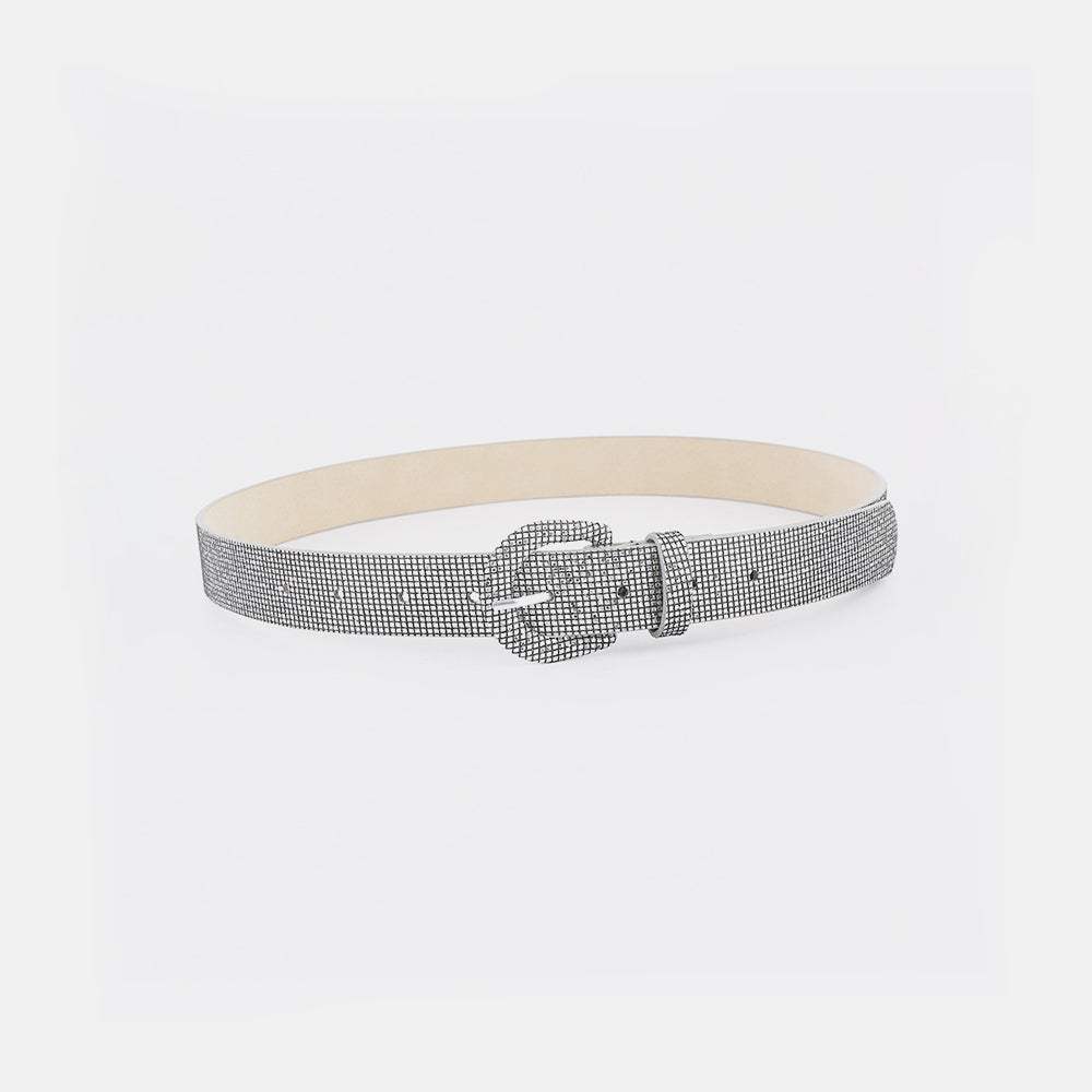 Sequin PU Leather Belt - Trendsi - Flyclothing LLC