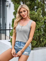 Scoop Neck Wide Strap Tank - Trendsi - Flyclothing LLC