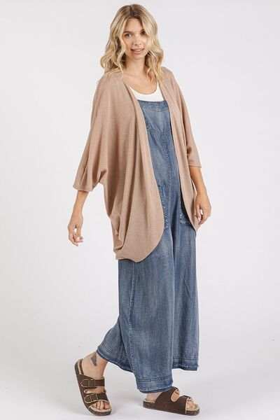 Mittoshop Open Front Batwing Sleeve Cardigan - Trendsi - Flyclothing LLC