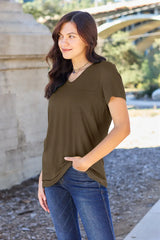 Basic Bae Full Size V-Neck Short Sleeve T-Shirt - ShopBasicbae - Flyclothing LLC