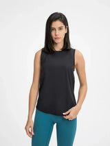 Millennia Cutout Back Round Neck Active Tank - Trendsi - Flyclothing LLC