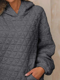 Textured Long Sleeve Hoodie with Pockets - Trendsi - Flyclothing LLC