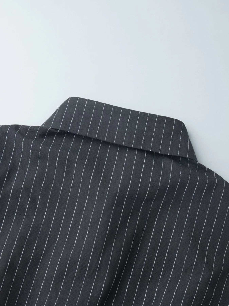 Striped Long Sleeve Shirt Dress - Trendsi - Flyclothing LLC