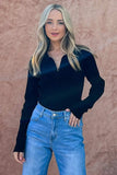 And The Why Full Size Johnny Collar Long Sleeve Ribbed Bodysuit - Trendsi - Flyclothing LLC