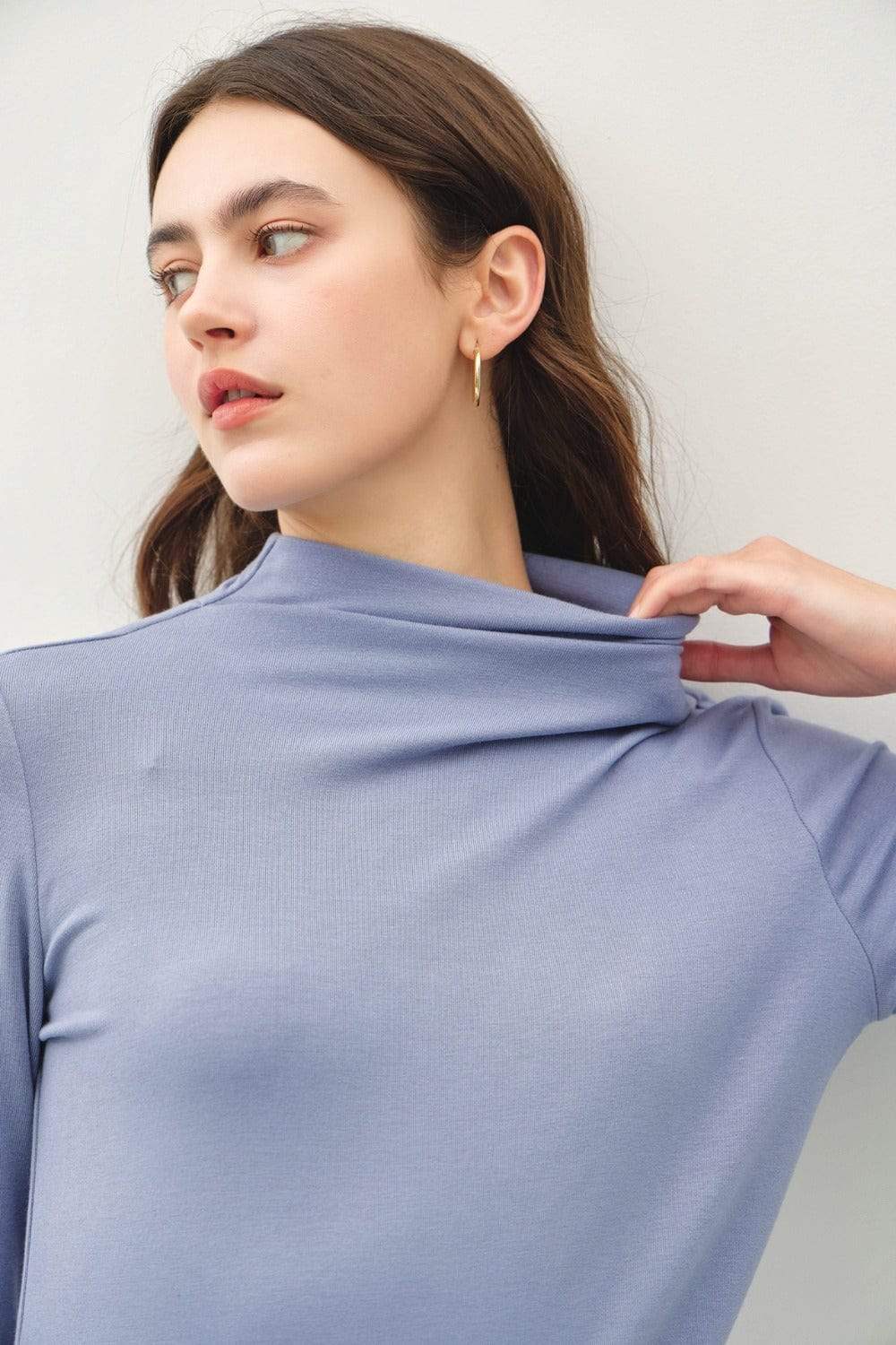 Be Cool Mock Neck Long Sleeve T-Shirt - Trendsi - Flyclothing LLC