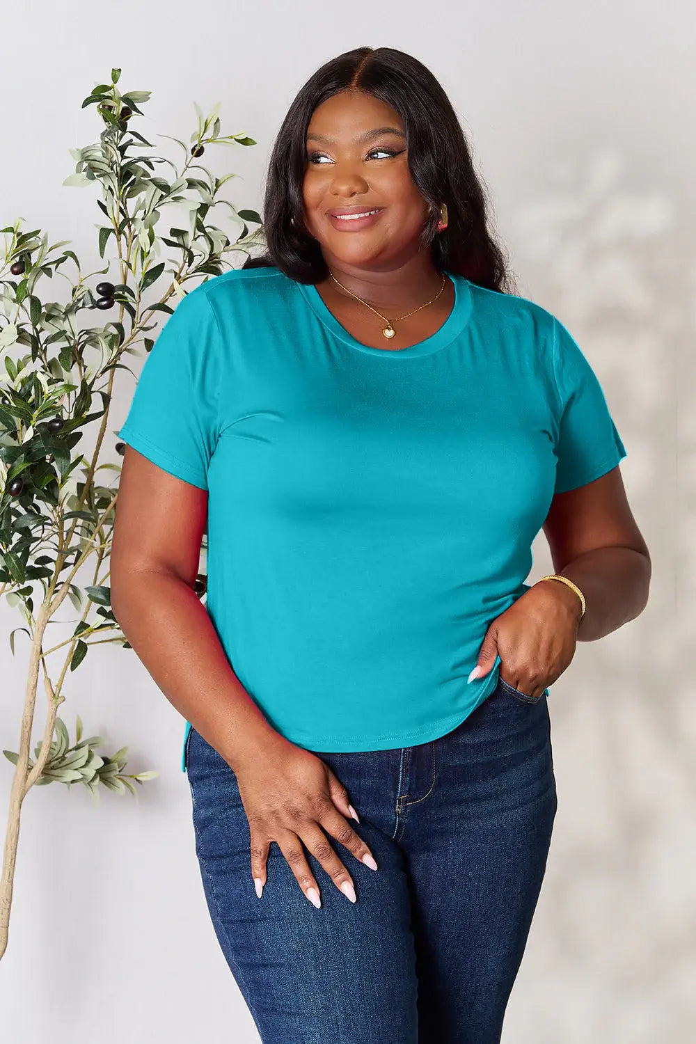 Basic Bae Full Size Round Neck Short Sleeve T-Shirt - ShopBasicbae - Flyclothing LLC