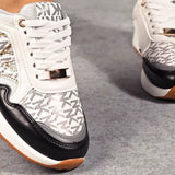 Lace Up Round Toe Sneakers - Trendsi - Flyclothing LLC