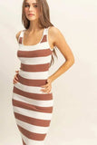 HYFVE Striped Scoop Neck Wide Strap Knit Dress - Trendsi - Flyclothing LLC