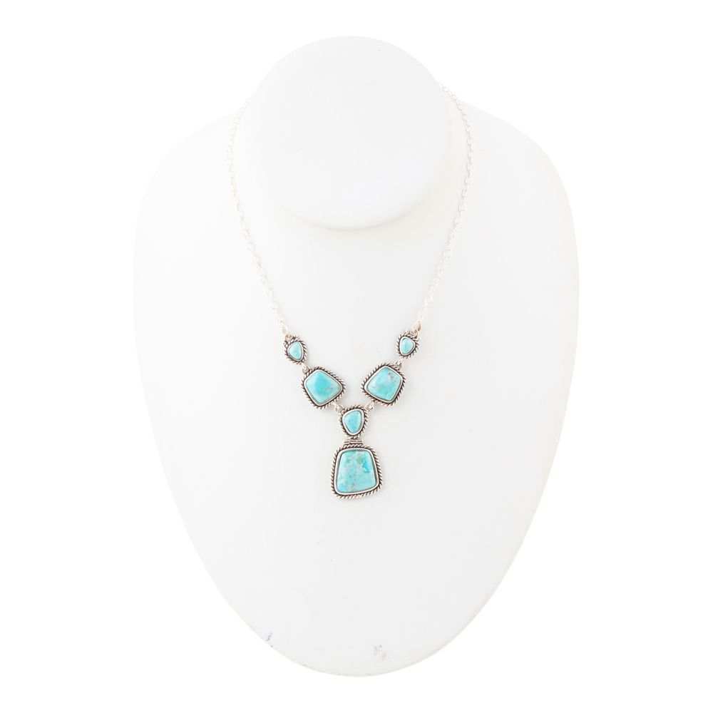 Earth and Sky Blue Turquoise Sterling Silver Necklace - Barse Jewelry - Flyclothing LLC