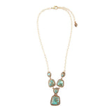Earth and Sky Blue Turquoise Golden Necklace - Barse Jewelry - Flyclothing LLC