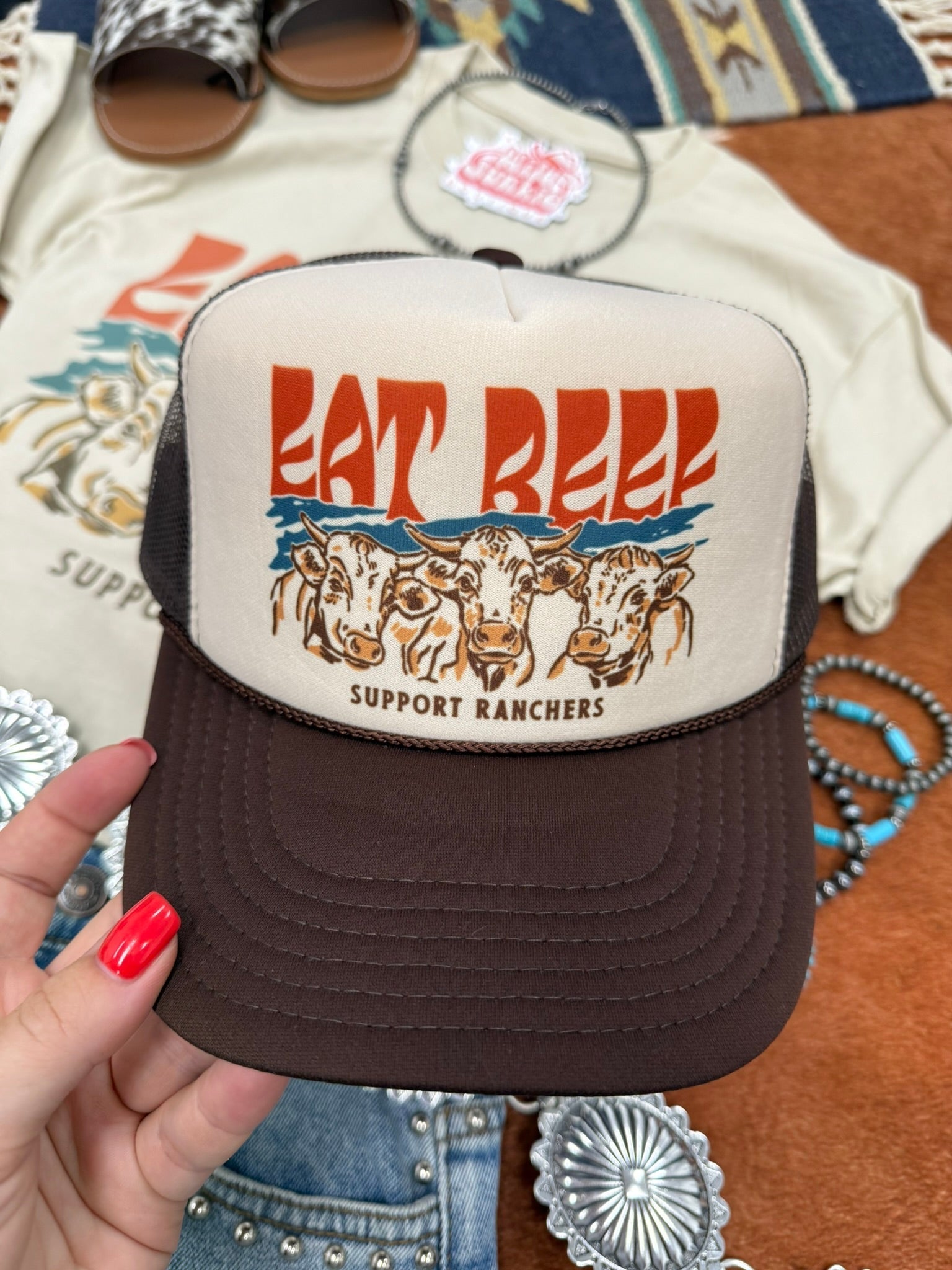 Eat Beef Support Ranchers Trucker Hat