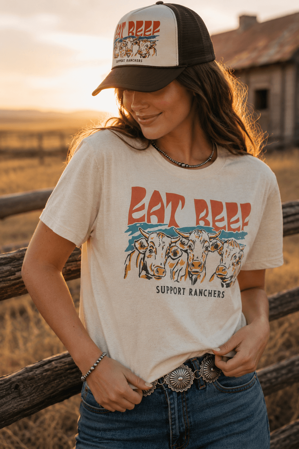 Eat Beef Support Ranchers Graphic Tee