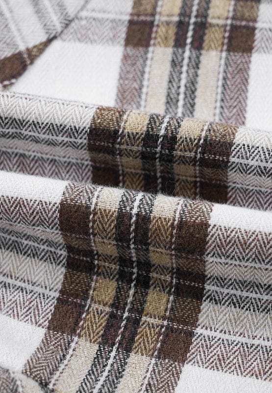 Full Size Plaid Collared Neck Balloon Sleeve Mini Shirt Dress - Trendsi - Flyclothing LLC