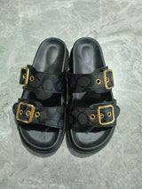 Open Toe Double Buckle Sandals - Trendsi - Flyclothing LLC