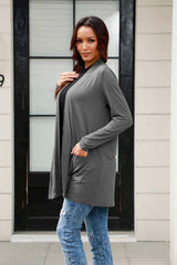 Basic Bae Full Size Open Front Long Sleeve Cardigan with Pockets - ShopBasicbae - Flyclothing LLC
