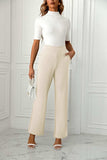 High Waist Straight Leg Pants - Trendsi - Flyclothing LLC