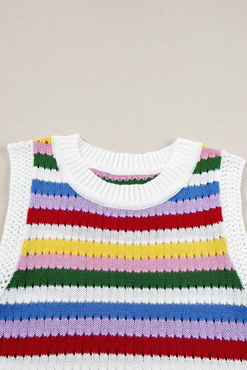 Contrast Round Neck Sweater Vest - Trendsi - Flyclothing LLC