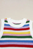 Contrast Round Neck Sweater Vest - Trendsi - Flyclothing LLC