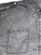 Collared Neck Cap Sleeve Denim Top - Trendsi - Flyclothing LLC