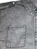 Collared Neck Cap Sleeve Denim Top - Trendsi - Flyclothing LLC