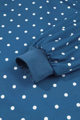 Polka Dot Snap-Button Sweatshirt - Trendsi - Flyclothing LLC