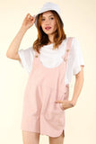 VERY J Adjustable Waist Suspender Overalls with Pockets - Trendsi