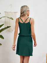 Eyelet Scoop Neck Sleeveless Dress - Trendsi - Flyclothing LLC