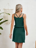 Eyelet Scoop Neck Sleeveless Dress - Trendsi