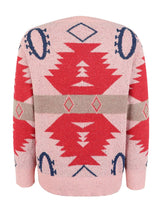 Geometric Round Neck Long Sleeve Sweater - Trendsi - Flyclothing LLC
