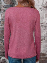 Crisscross V-Neck Long Sleeve T-Shirt - Trendsi - Flyclothing LLC