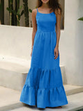 Tiered Maxi Cami Dress with Ruffled Hem - Trendsi