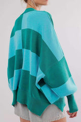 Color Block Round Neck Long Sleeve Sweater - Trendsi - Flyclothing LLC