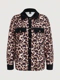Leopard Collared Neck Button Up Shacket - Trendsi - Flyclothing LLC