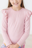 Vintage Pink L/S Ruffle Tee - Mila & Rose ®
