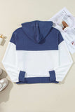 Corded Color Block Drawstring Hoodie - Trendsi - Flyclothing LLC