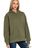 Zenana Fleece Kangaroo Pocket Hoodie - Trendsi - Flyclothing LLC