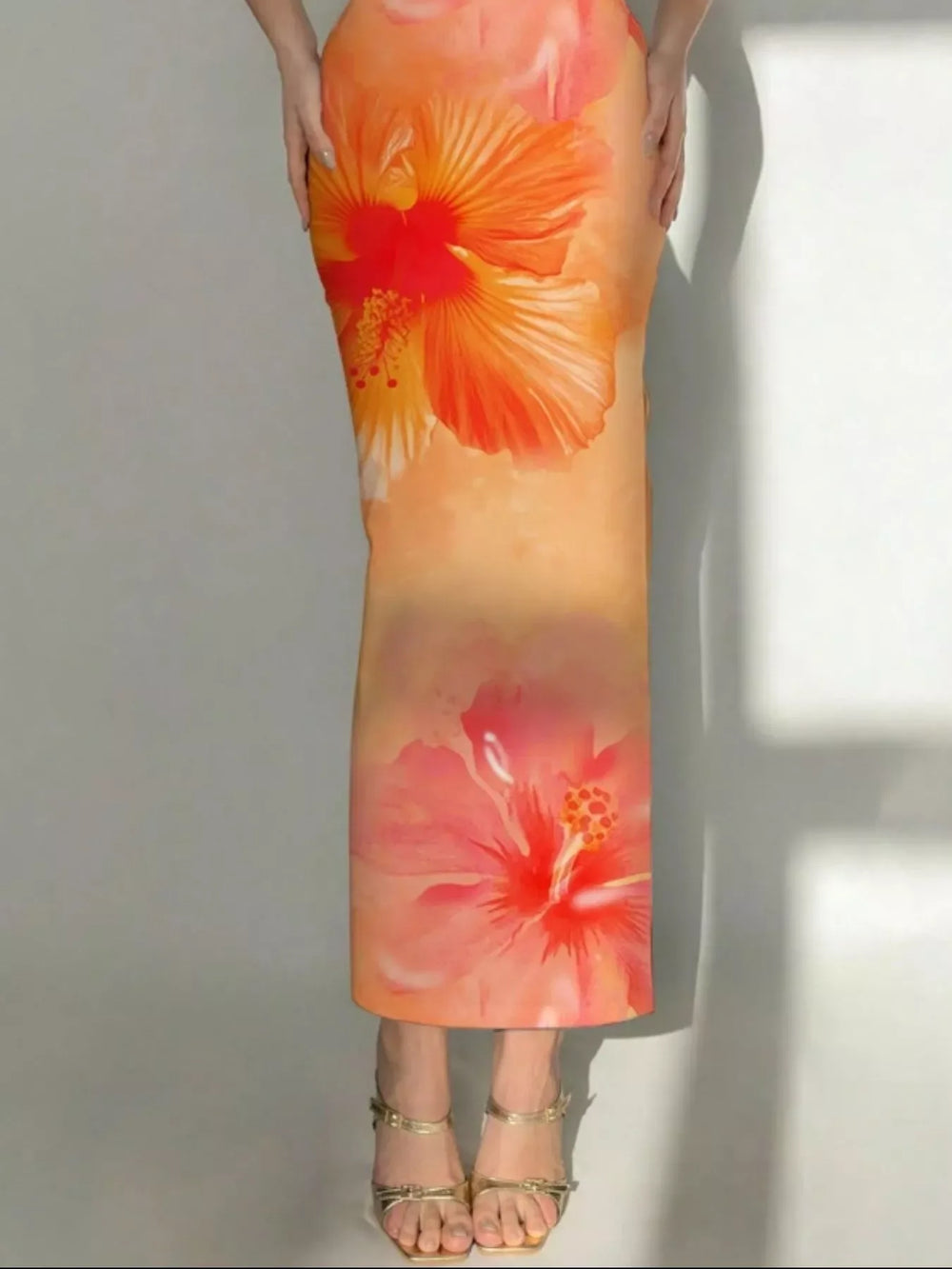 Tropical Flower Print Bodycon Tube Dress - Trendsi - Flyclothing LLC