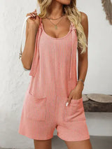 Mandy Texture Adjustable Strap Overalls with Pockets - Trendsi - Flyclothing LLC