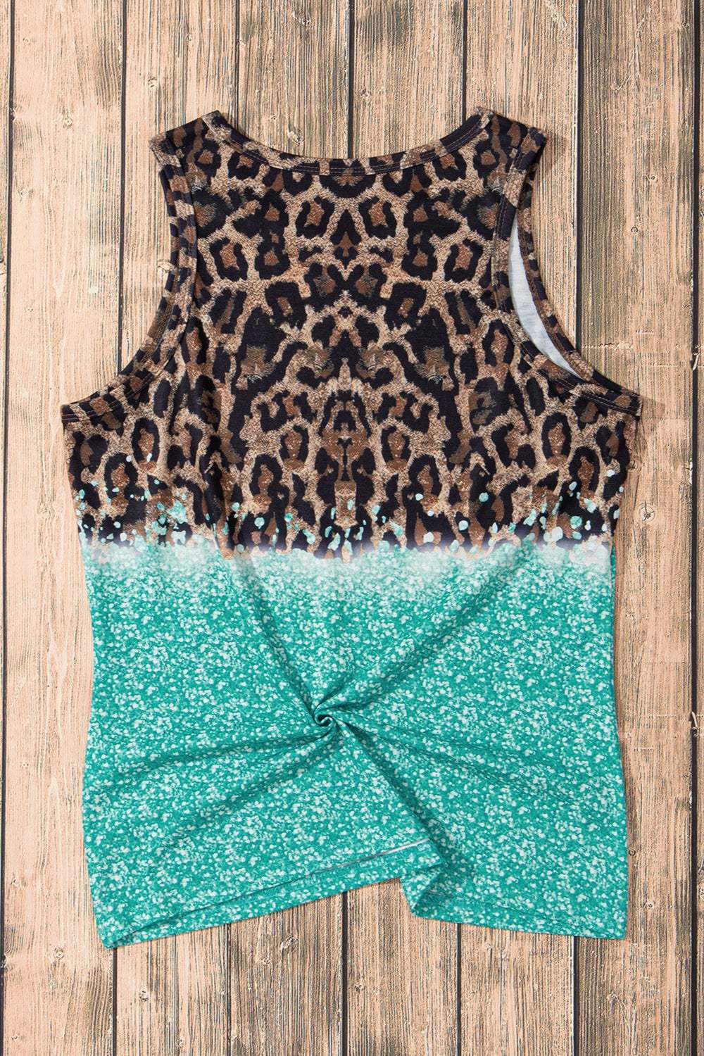 Leopard Geometric Round Neck Tank - Trendsi - Flyclothing LLC