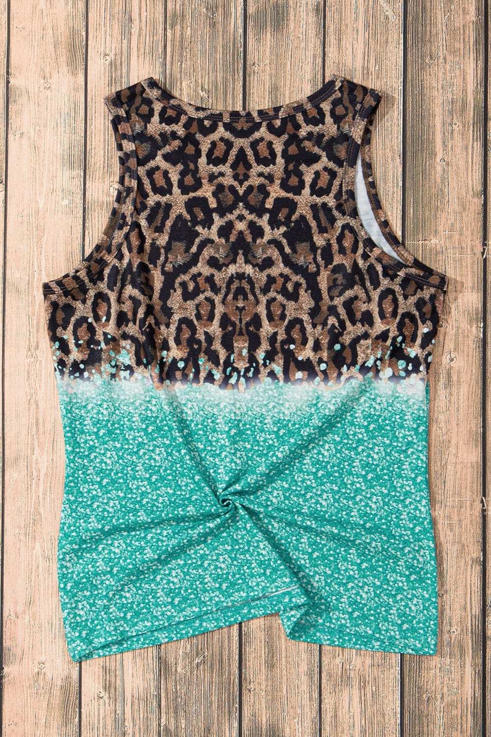 Leopard Geometric Round Neck Tank - Trendsi - Flyclothing LLC