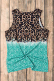 Leopard Geometric Round Neck Tank - Trendsi - Flyclothing LLC
