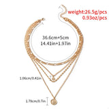 Four Layered Pendant Necklace - Trendsi - Flyclothing LLC
