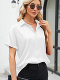 Button Up Short Sleeve Shirt - Trendsi