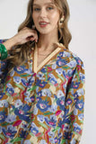 Umgee Boho Floral Balloon Sleeve Mini Dress - Trendsi - Flyclothing LLC