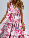 Floral Tiered Maxi Tank Dress - Trendsi