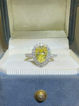2 Carat Moissanite 925 Sterling Silver Teardrop Shape Ring - Trendsi - Flyclothing LLC